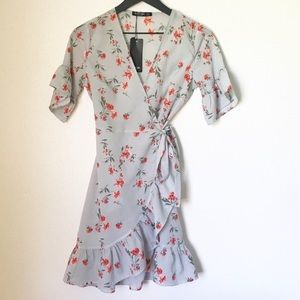 Nasty Gal Floral Wrap Dress NWOT